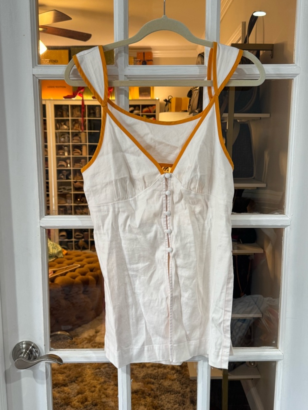 ▫️☀️ Anthropologie Linen Cutout Button-Front Tunic/Tank ☀️▫️ - Picture 7 of 9